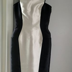 Ieena for mac duggal black and white dress.